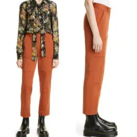 $75 NEW Derek Lam 10 Crosby Therese Solid Pocket Straight Leg Pants Sz 8 - Picture 2 of 3